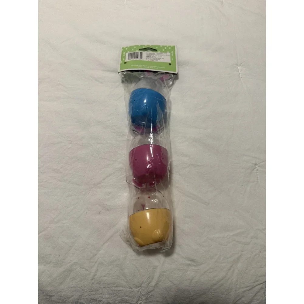Easter Bunny Plastic Eggs Set of 3 Multi-Color Reusable Easter Party Favors